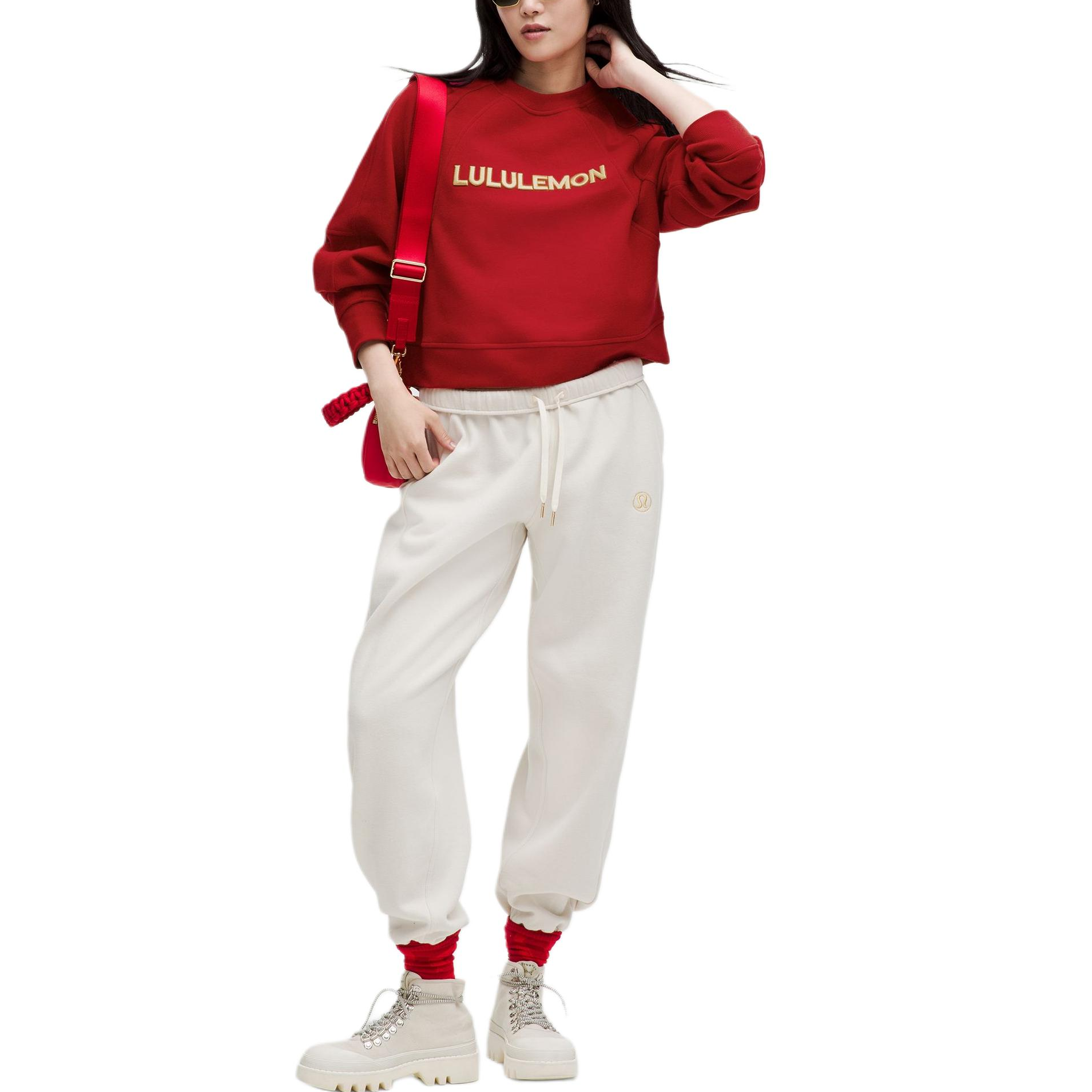 (Women) Lululemon Scuba Series Lunar New Year Snake Red Loose Fit Crop Hoodie LW3IXMS 圖 6