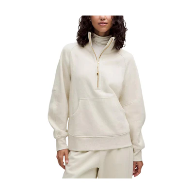 (Women) Lululemon Scuba SS25 Funnel-Neck Half-Zip Long Sleeve Sweatshirt Women - Red/Gold LW3IG8S