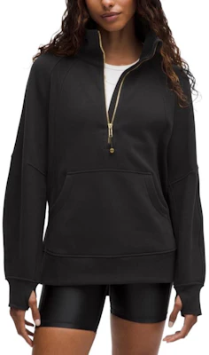 (W) Lululemon 女款Scuba SS25高領半拉鏈寬鬆長袖運動衫 黑色 LW3JAMS Sizing (W) Lululemon 女款Scuba SS25高領半拉鏈寬鬆長袖運動衫 黑色 LW3JAMS