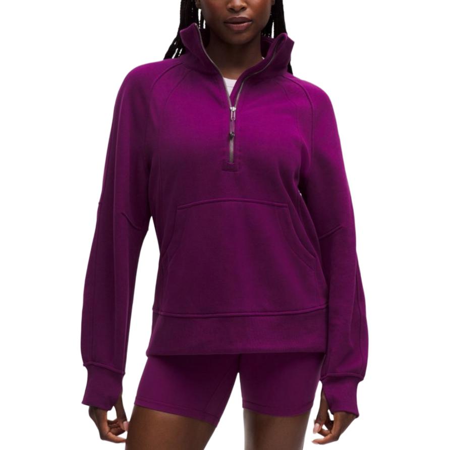 Cheap (W) Lululemon 女款Scuba SS25高領半拉鏈寬鬆長袖運動衫 黑色 LW3JAMS