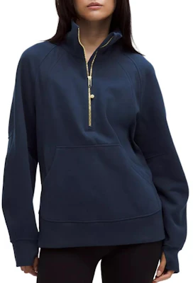 (W) Lululemon 女款Scuba SS25高領半拉鏈寬鬆長袖運動衫 黑色 LW3JAMS 1