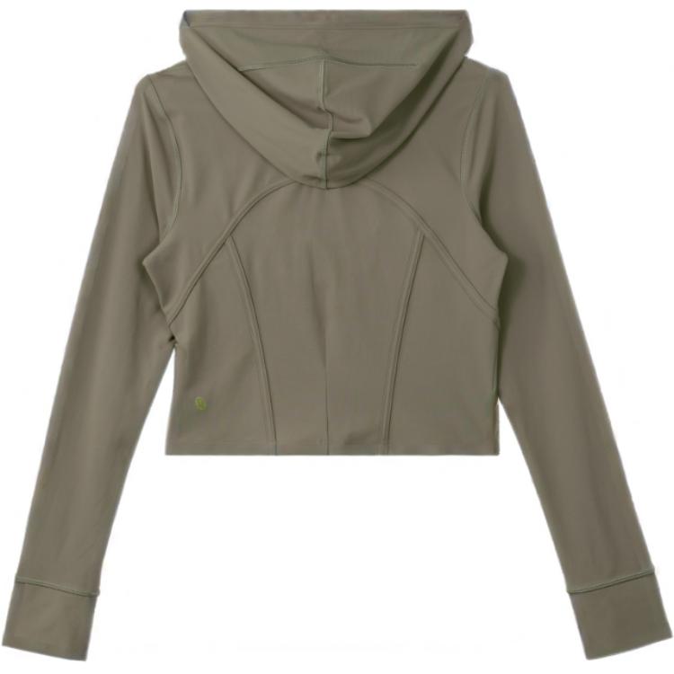 Lookbook (W) Lululemon Jaket Hoodie Cropped Seamed Nulu Full-Zip Berpenutup Kepala LW3HOES