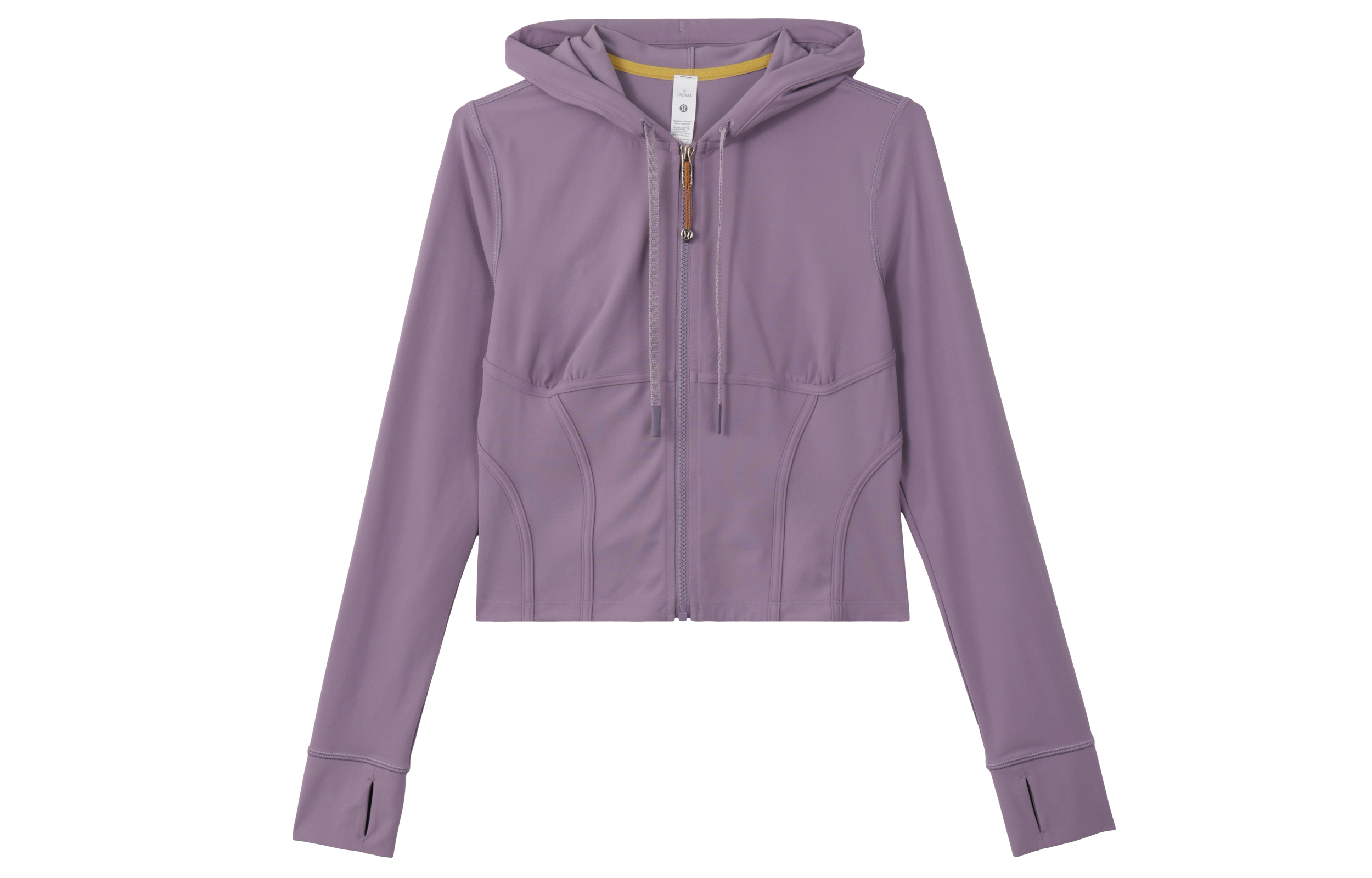 Shop (W) Lululemon Jaket Hoodie Cropped Seamed Nulu Full-Zip Berpenutup Kepala LW3HOES