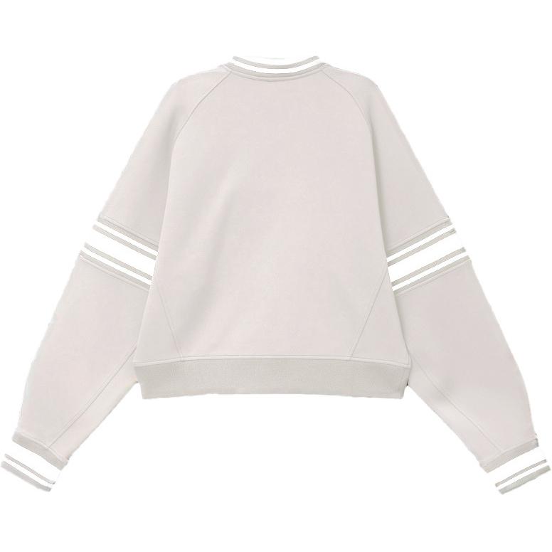 Sizing (W) Lululemon Jaket Varsity Cropped Hitam Striped Loose Fit Snap-Front LW3HFFS