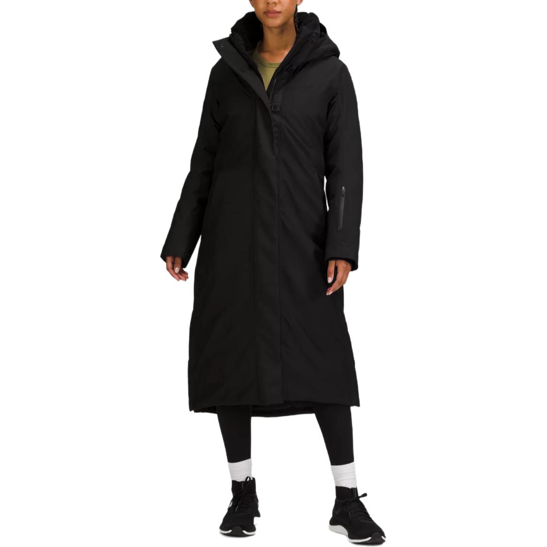 (Women) Lululemon Snow Warrior Long Parka Solid Color Long Sleeve Coat LW4BU4S