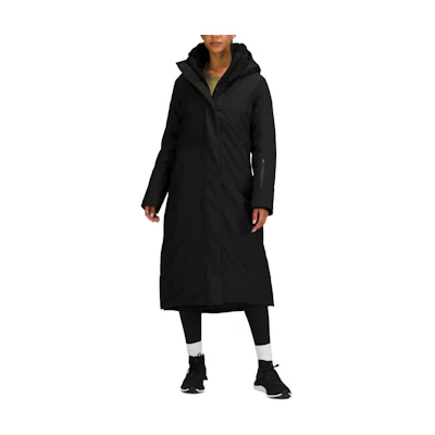 (Women) Lululemon Snow Warrior Long Parka Solid Color Long Sleeve Coat LW4BU4S