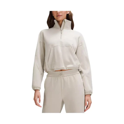 (Women) Lululemon Softstreme Brushed Half Zip Slim Fit Long Sleeve Sweatshirt. LW3IDXS