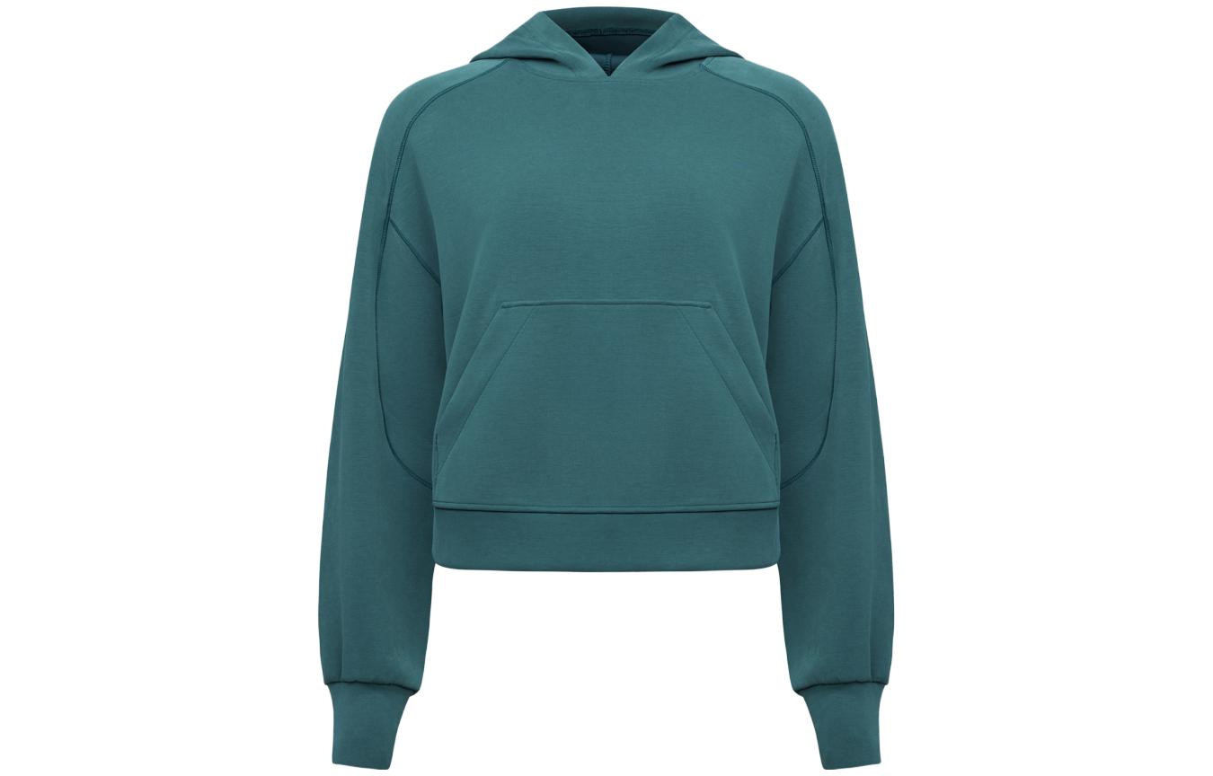 (Women) Lululemon Softstreme™ Oversized Hoodie Women’s Solid Teal Long Sleeve Crop LW3HMVS