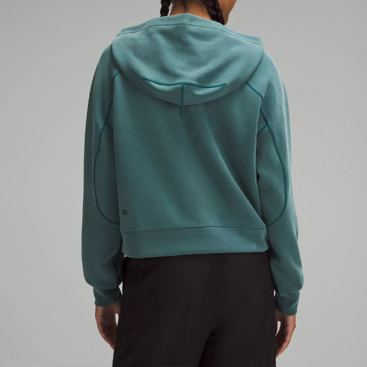 Shop (W) Sudadera Lululemon Softstreme™ Oversize Crop Mujer Manga Larga Azul Teal LW3HMVS