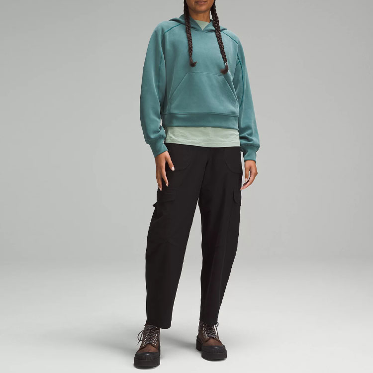 Purchase (W) Sudadera Lululemon Softstreme™ Oversize Crop Mujer Manga Larga Azul Teal LW3HMVS