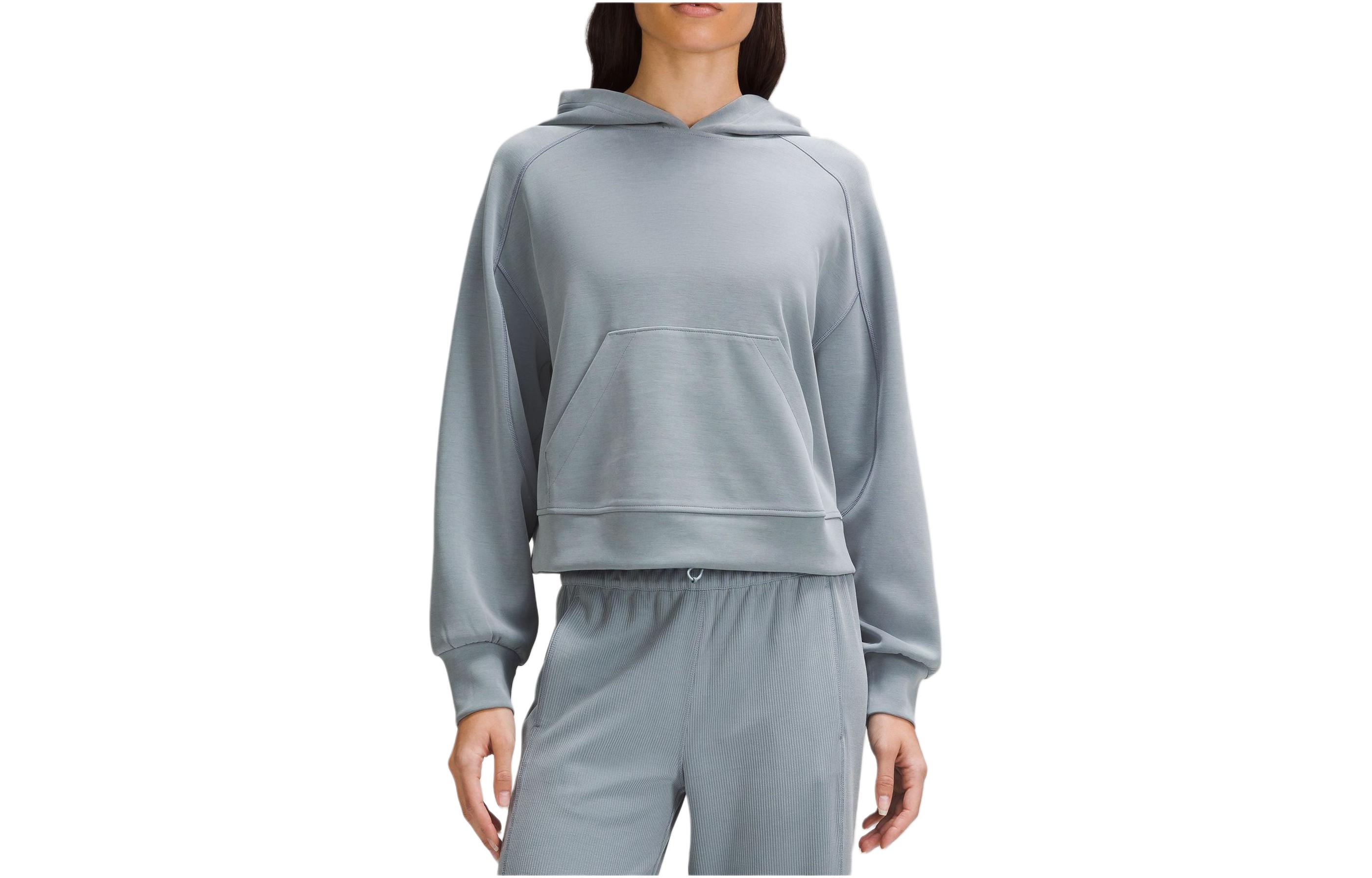 Sizing (W) Sudadera Lululemon Softstreme™ Oversize Crop Mujer Manga Larga Azul Teal LW3HMVS