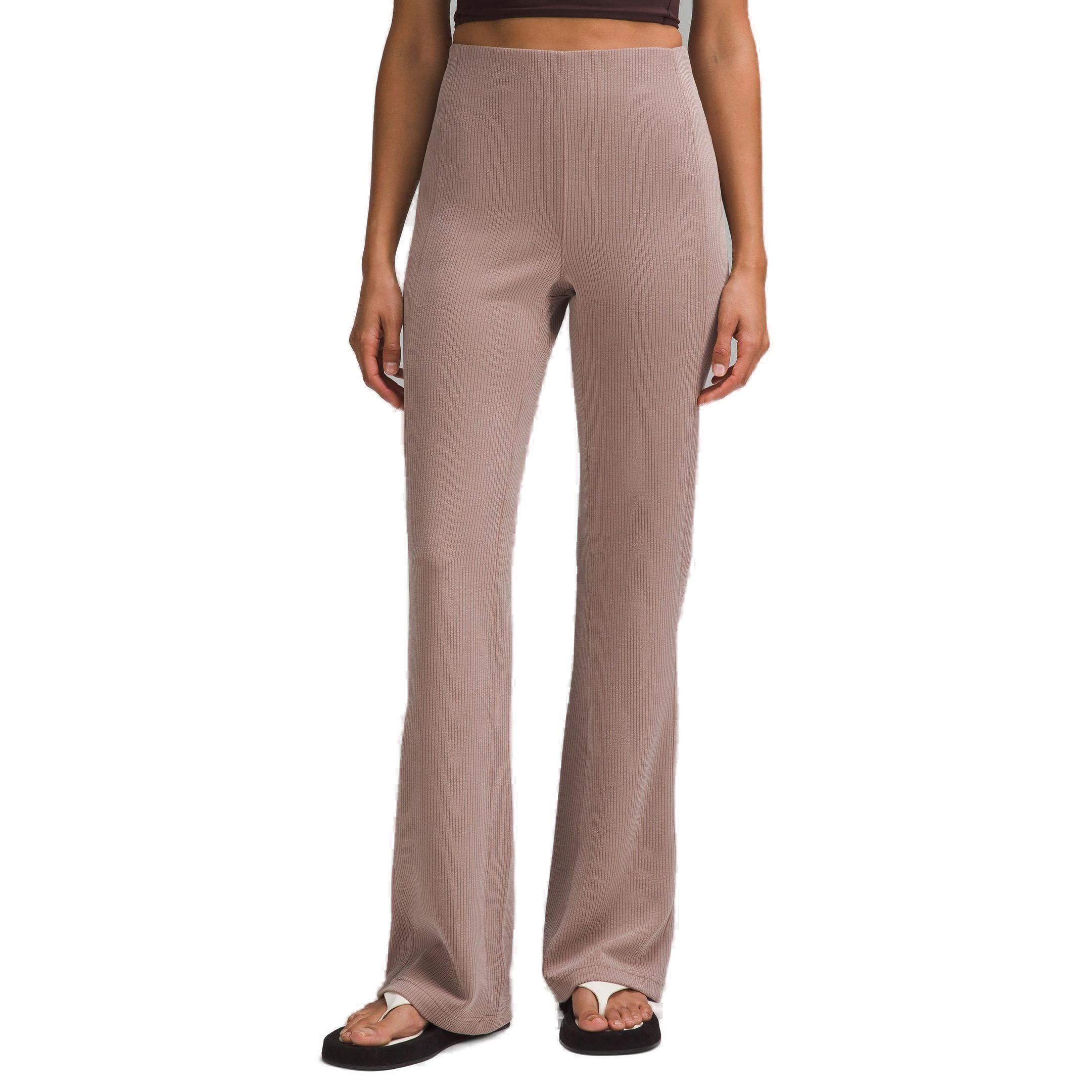 Cheap (W) Lululemon Softstreme Celana Flare Lembut & Bernapas - Tanpa Resleting, Warna Polos. LW5GVKS