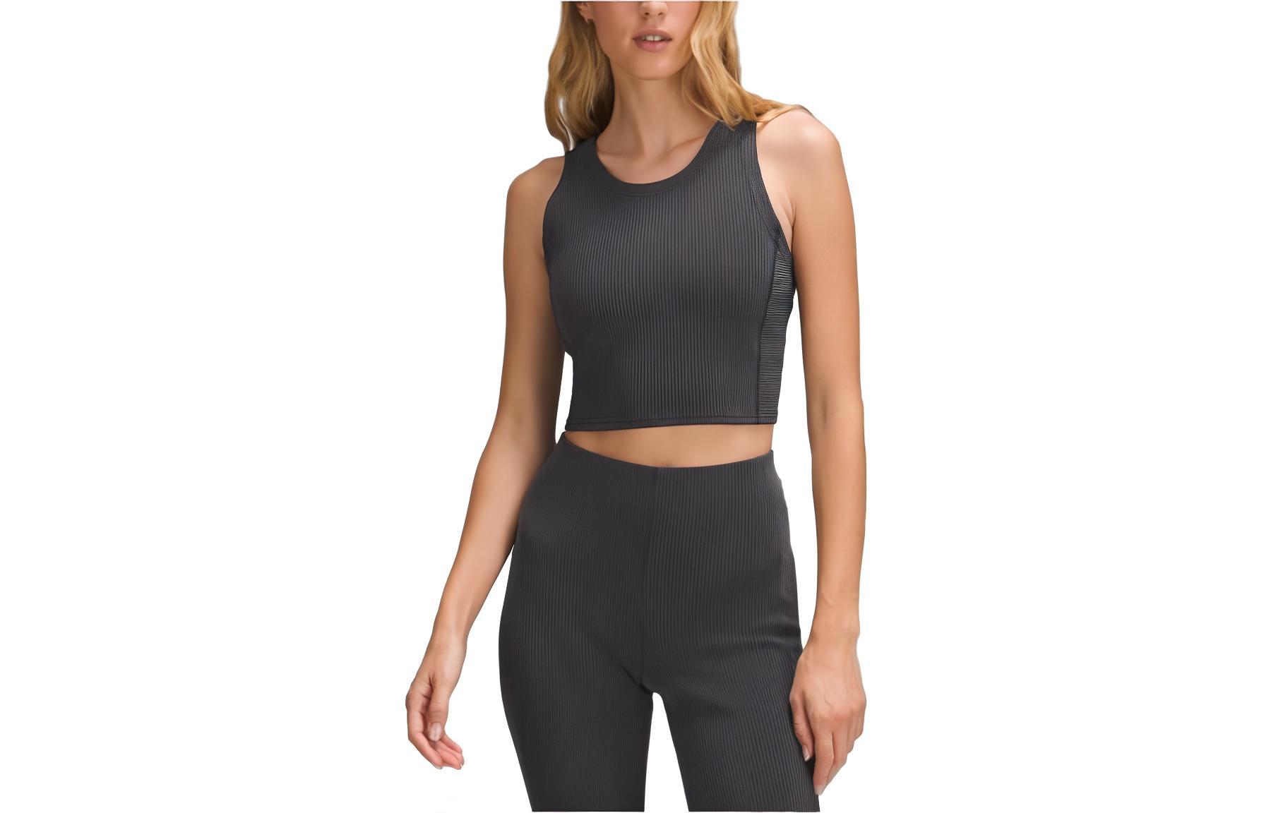 (Women) Lululemon Softstreme Ribbed V-Neck Cropped Tank Top for Women. LW1EDFS