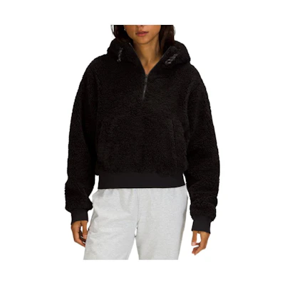 (Women) Lululemon Solid Color Half-Zip Pullover Sweatshirt - Comfortable Fit LW3FLRS