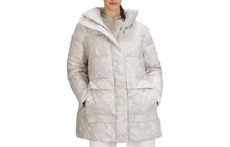 (Women) lululemon Solid Color Loose Down Jacket with Stand-Up Collar LW4BSJS