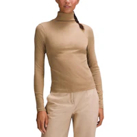 (Women) Lululemon Solid Color Slim Fit High-Neck Long Sleeve Yoga Shirt LW3HKQS (Women) Lululemon Solid Color Slim Fit High-Neck Long Sleeve Yoga Shirt LW3HKQS