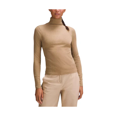 (Women) Lululemon Solid Color Slim Fit High-Neck Long Sleeve Yoga Shirt LW3HKQS
