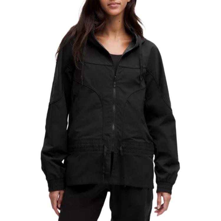 (Women) Lululemon Solid Color Zip-up Hoodie Long Sleeve Loose Jacket LW3IVGS