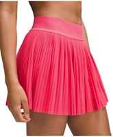 (Women) Lululemon Solid Mesh Pleated Mid-Rise Tennis Skirt LW8AIQS (Women) Lululemon Solid Mesh Pleated Mid-Rise Tennis Skirt LW8AIQS