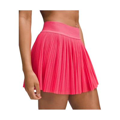 (Women) Lululemon Solid Mesh Pleated Mid-Rise Tennis Skirt LW8AIQS