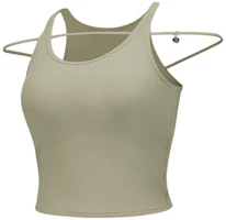 (Women) Lululemon Solid Ribbed Sleeveless Tank with Logo Charm and Shoulder Tie. LW1EVAS (Women) Lululemon Solid Ribbed Sleeveless Tank with Logo Charm and Shoulder Tie. LW1EVAS