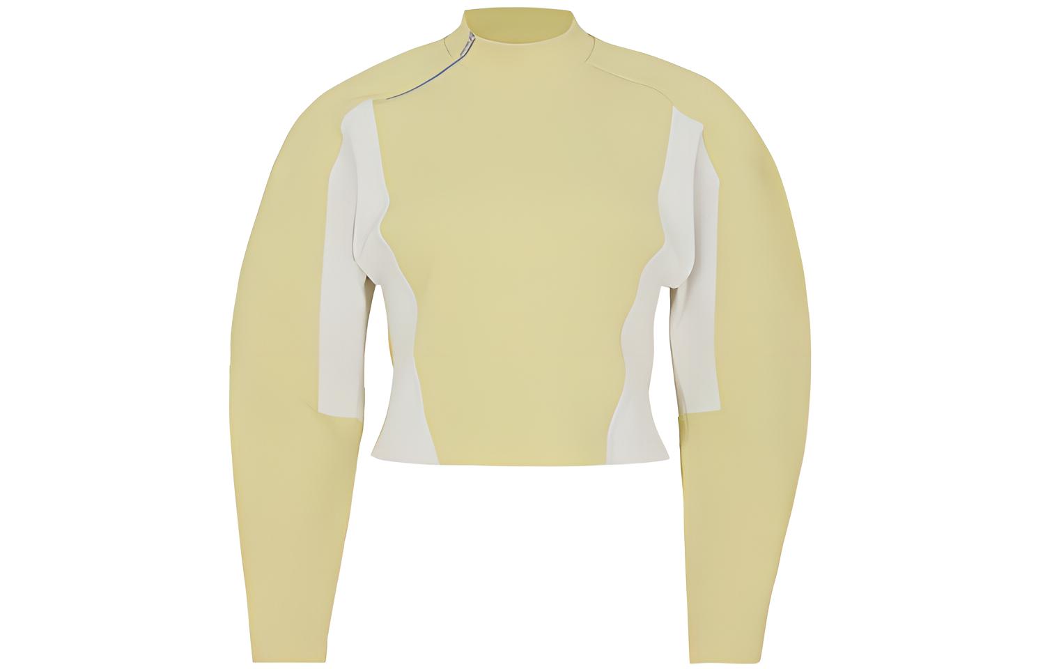 (Women) Lululemon SS23 Yellow Puff Sleeve Pullover Sweatshirt LW3GVXS