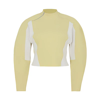 (Women) Lululemon SS23 Yellow Puff Sleeve Pullover Sweatshirt LW3GVXS