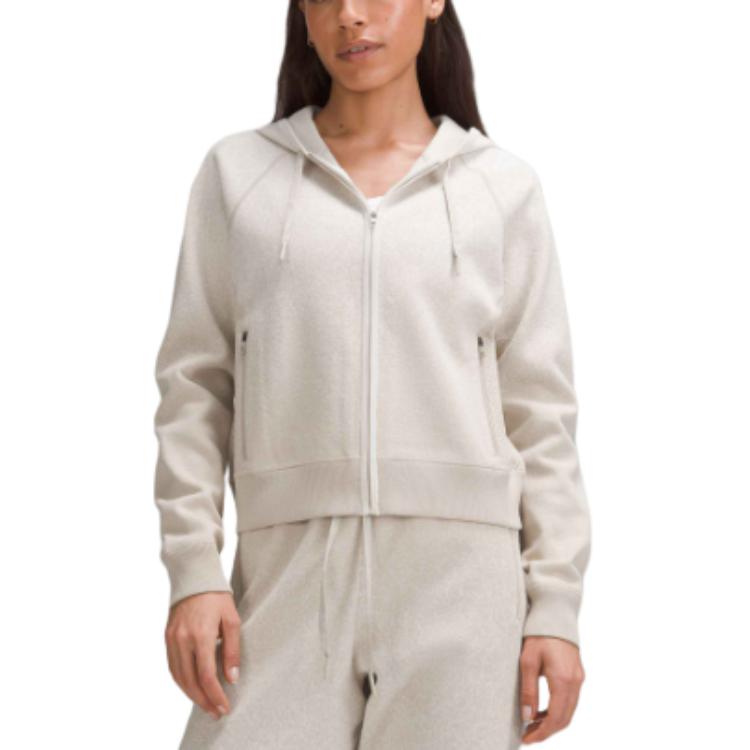 (Women) Lululemon SS24 Brown Logo Hoodie Zip-Up Jacket Fashion Outerwear LW3HEVS