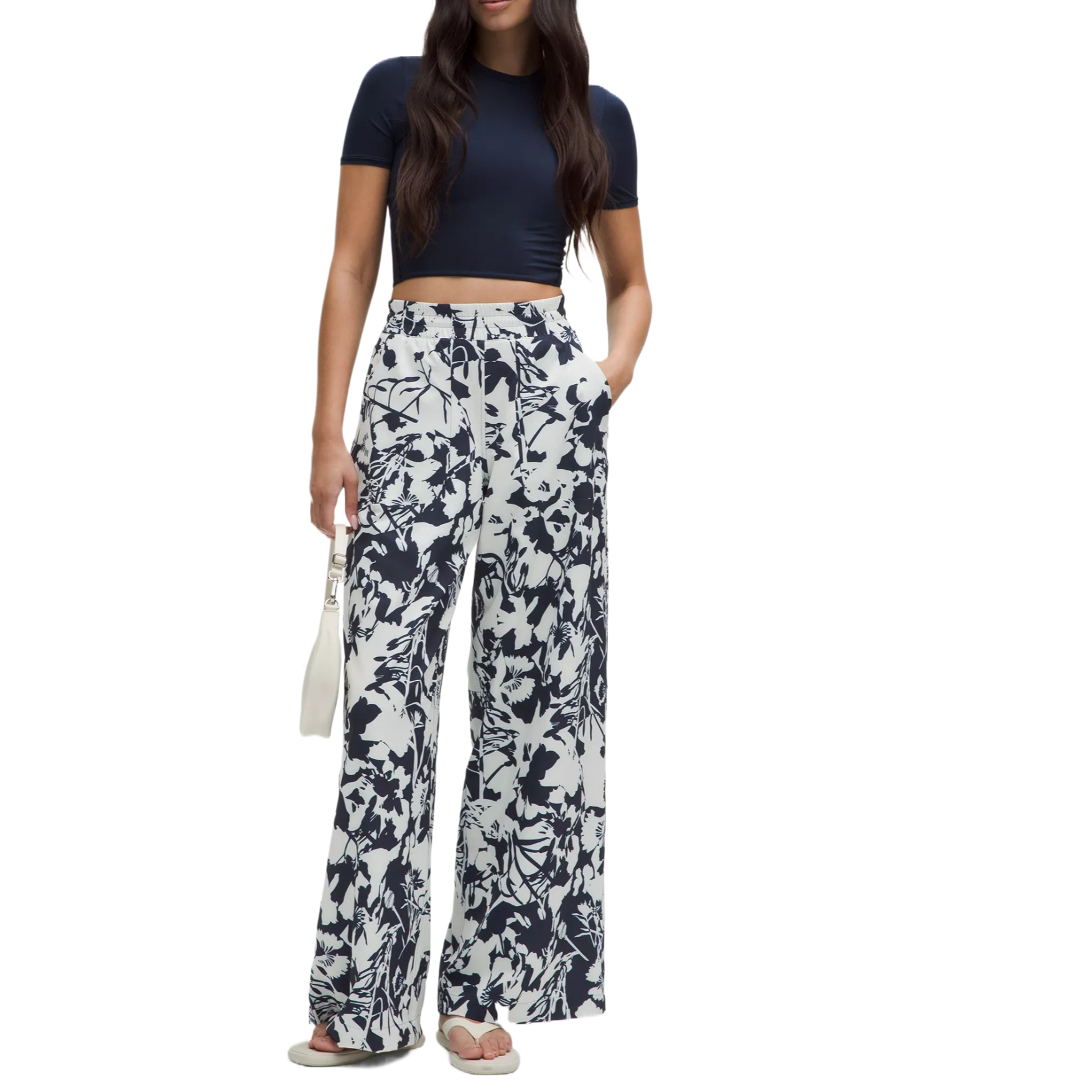 Purchase (W) 룰루레몬 스위프트 미드라이즈 와이드 팬츠 퀵드라이 캐주얼 바지. LW5HTCS