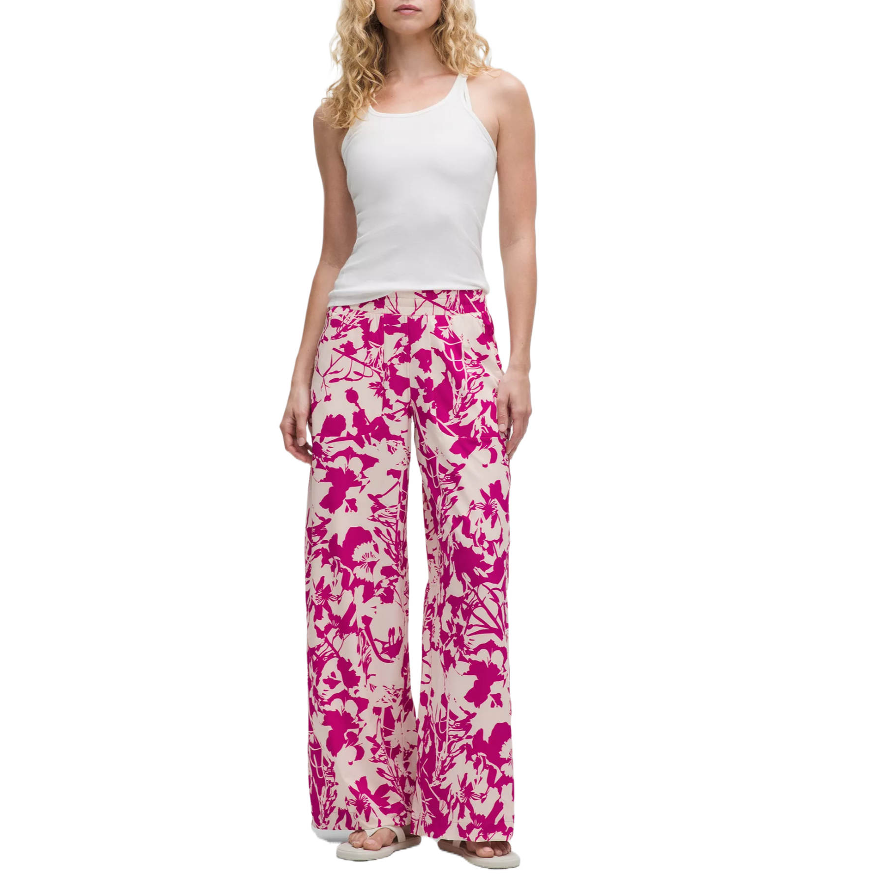 Cheap (W) 룰루레몬 스위프트 미드라이즈 와이드 팬츠 퀵드라이 캐주얼 바지. LW5HTCS