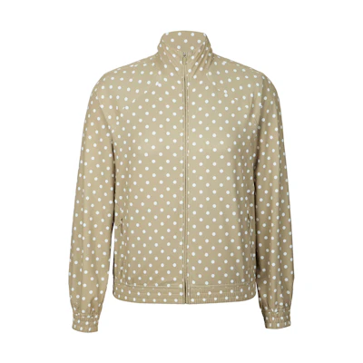 (Women) Lululemon Swift Quick-Dry Loose Fit Jacket Oak Brown White Polka Dots LW3IUDS