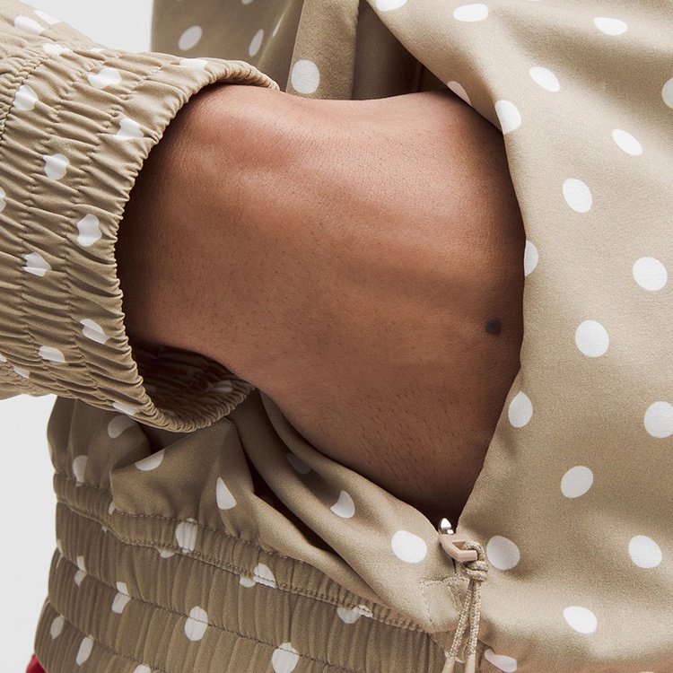 Purchase (W) Lululemon Jaket Cepat Kering Loose Fit Coklat Oak Polka Dot Putih LW3IUDS