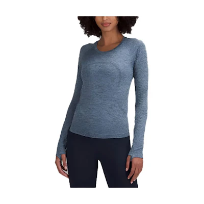 (Women) Lululemon Swiftly Tech Long Sleeve T-Shirt in Heathered Navy Blue LW3DOBS-服