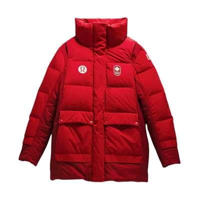 (Women) Lululemon Team Canada 600-Fill Down Long Puffer Jacket LW4BUIS