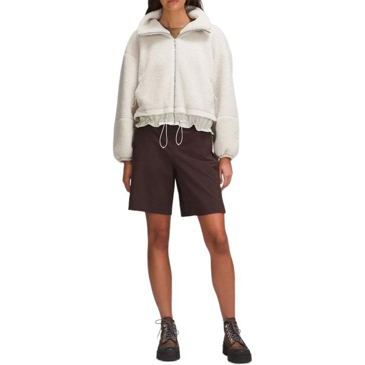 (Women) Lululemon Textured Cinchable Fleece Full Zip Relaxed Short Jacket LW3GW3S