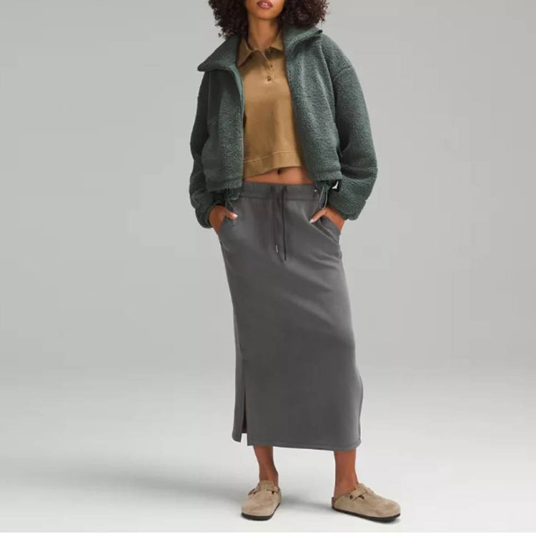 Details for (W) Lululemon纹理可调拉绳羊毛全拉链宽松短夹克 LW3GW3S