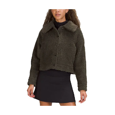 (Women) Lululemon Textured Fleece Button-Up Jacket Women’s Solid Color LW3FPUS
