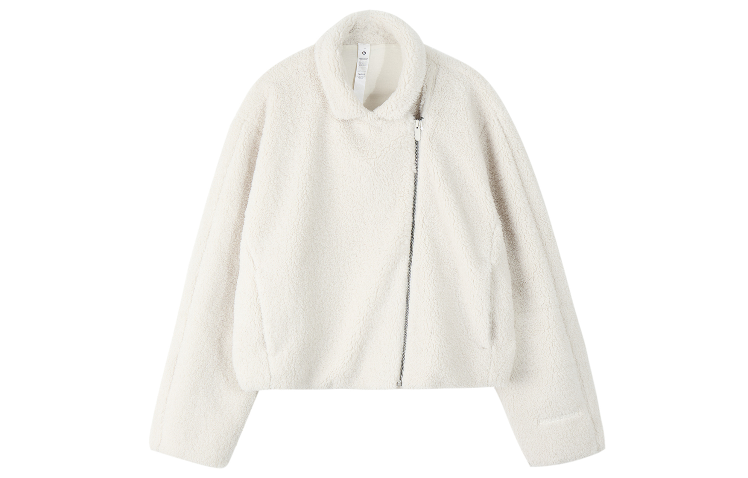 (Women) Lululemon Textured Fleece Collared Jacket Casual Long Sleeve Short Coat LW3HJGS