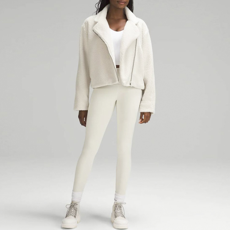 Shop (W) Lululemon 羊毛紋長袖翻領休閒短外套 LW3HJGS