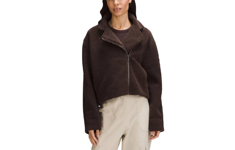 Details for (W) Lululemon 羊毛紋長袖翻領休閒短外套 LW3HJGS