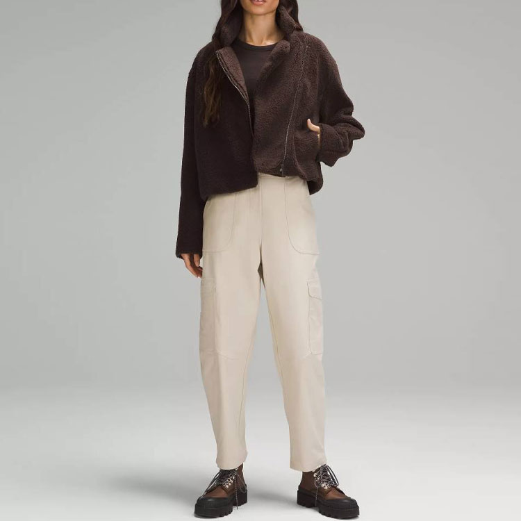 Sizing (W) Lululemon 羊毛紋長袖翻領休閒短外套 LW3HJGS