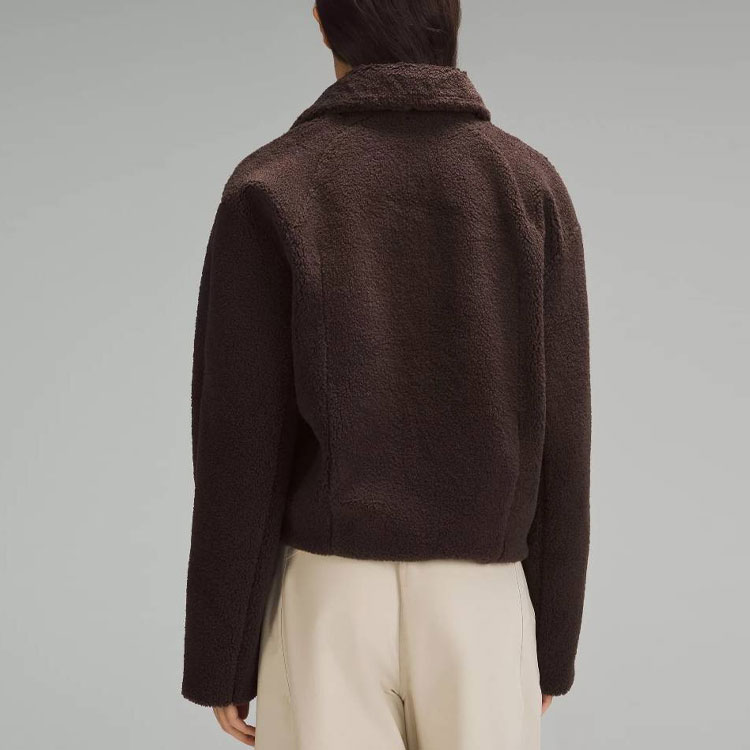 Cheap (W) Lululemon 羊毛紋長袖翻領休閒短外套 LW3HJGS