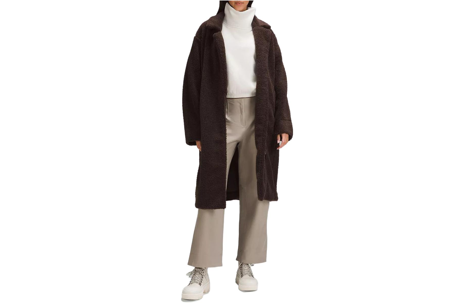 (Women) lululemon Textured Fleece Long Collared Jacket LW3HN6S