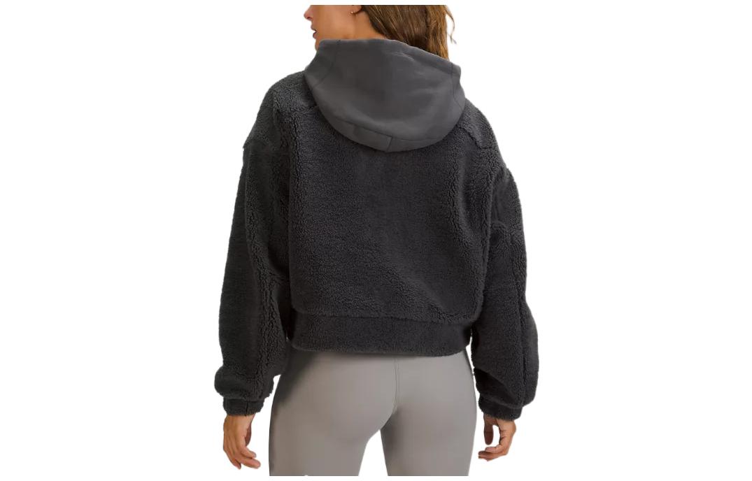 (Women) Lululemon Textured Solid Logo Print Pullover Hoodie for Women LW3FY2S 圖 3