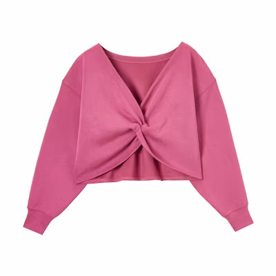 (Women) Lululemon Twist Back Solid Color Crop Long Sleeve Sweatshirt for Women LW3ER5S