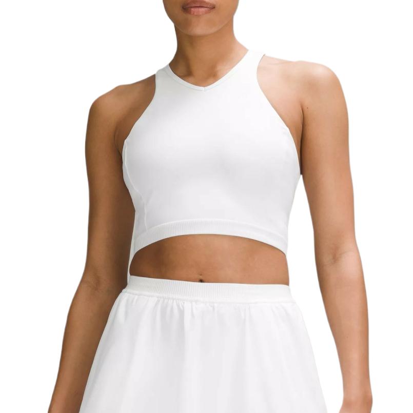 (Women) Lululemon White Breathable Soft Athletic Tank Top LW1EWOS