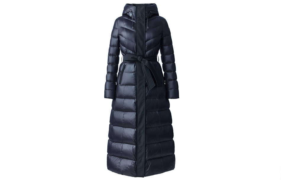 (Women) MACKAGE FW19 CALINA  Glossy Black Long Down Coat with Belted Waist CALINA-R-BLACK