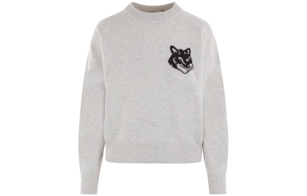 Order (W) Maison Kitsune Sweater Motif Haiwan Intarsia Crewneck LW00815KT1063H120