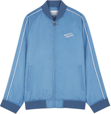 (W) Maison Kitsune 藍色拉鍊外套 刺繡字母設計 SS24 MW02103WF0023-P428 Order (W) Maison Kitsune 藍色拉鍊外套 刺繡字母設計 SS24 MW02103WF0023-P428