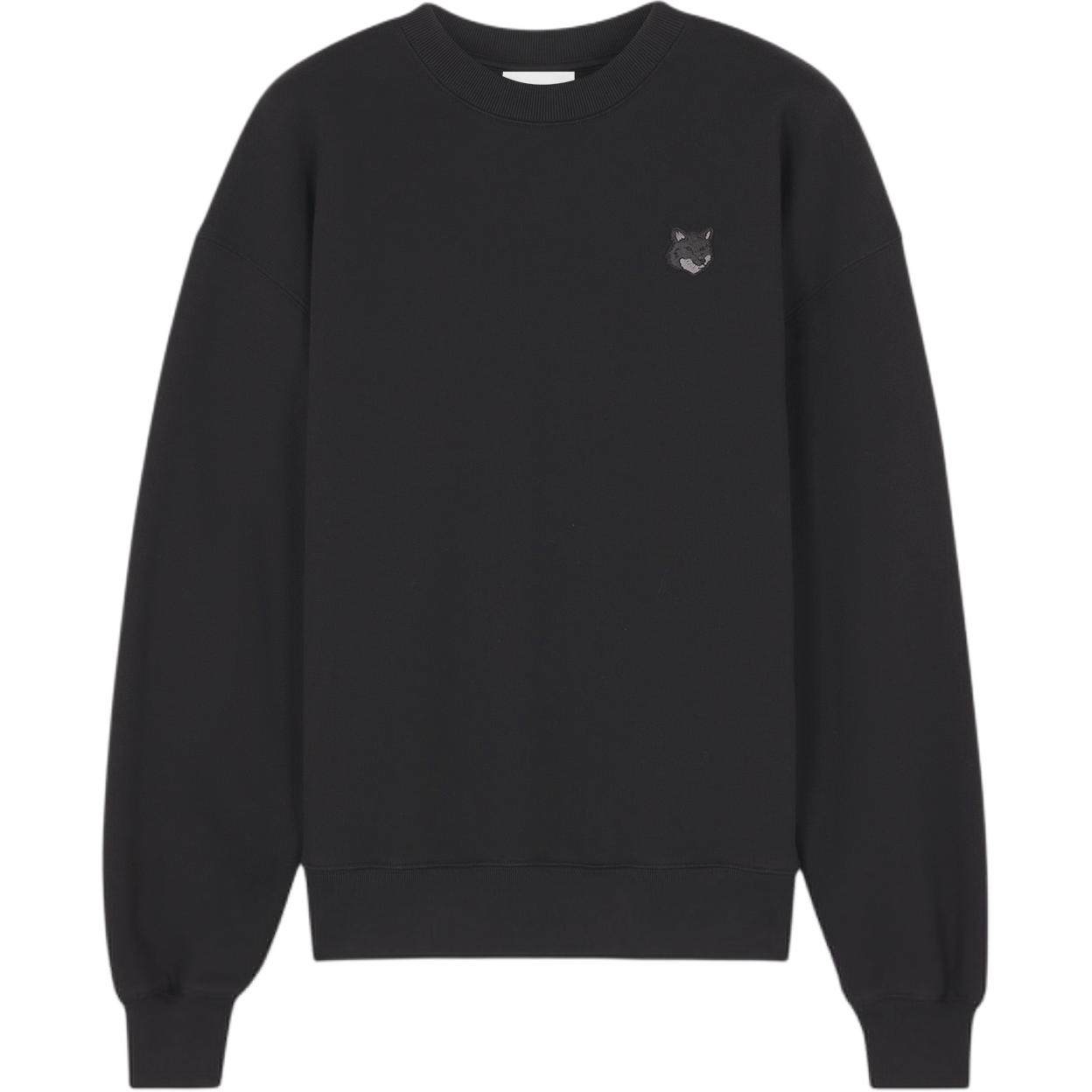 (Women) Maison Kitsune  Fox Head Patch Long Sleeve Sweatshirt Black MW00315KM0307-P199